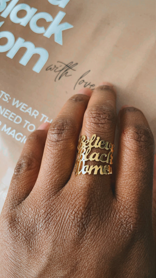 Believe Black Women Ring